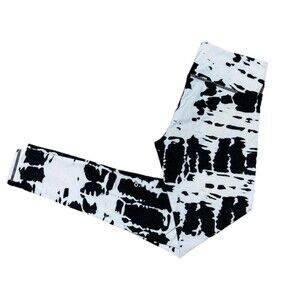 Alo Airbrush Tie Dye Legging XS White - Black Yoga Pilates Athletic